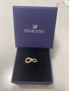 Swarovski 無限大リング クリスタル付き　サイズ#50 ローズゴールド