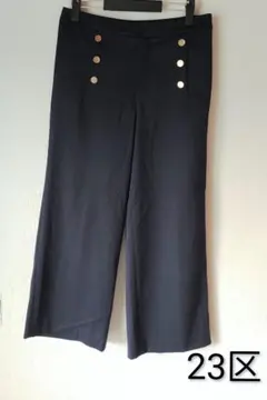 23区　ネイビー ウールマリンパンツ　金ボタン　大きいサイズ