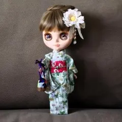ブライス着物 風船柄振袖エプロン付き 双子コーデ - メルカリ