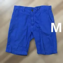 リネン混　ハーフパンツ　ブルー　メンズのサムネイル