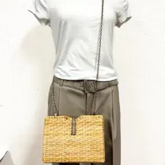 ＜未使用品タグ付き＞ZARA（ザラ）ラタン調ショルダーバッグ