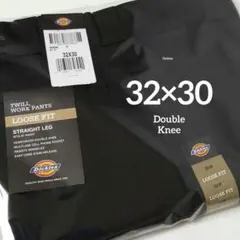 32×30【新品・未使用】ディッキーズ　ダブルニー　85283　・BLACK・