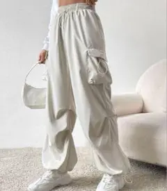 SHEIN Coolane ドローストリングウエストカーゴパンツ　アプリコット