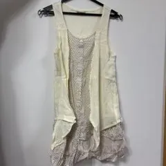 ノースリーブドット柄ワンピース