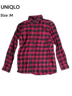 【極美品】UNIQLO ユニクロ 赤黒 チェックシャツ ボタンダウン M 完売品