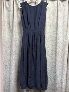 31 sons de mode 麻 ワンピース ネイビー ノースリーブ 紺