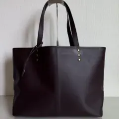 美品】傳濱野 den Hamano ボルドー レザー 肩掛け トートバッグ - メルカリ