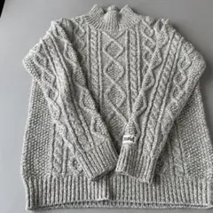 xgxl グレー ケーブルニット タートルネック