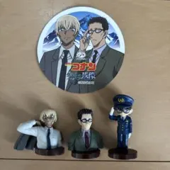 名探偵コナン チョコエッグフィギュア3体、ステッカー1枚