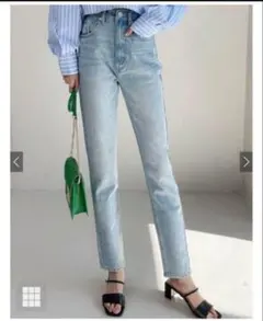 GRLハイウエストセミフレアデニムパンツ［Cu28ライトブルーストレートグレイル