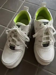 「YOSUKE/ヨースケ」メンズ厚底レースアップスニーカー　ホワイト/ライム