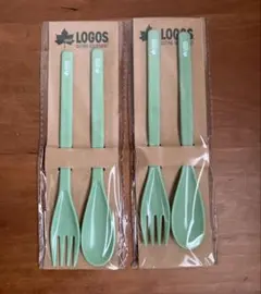 【新品未使用】LOGOS カトラリーセット グリーン2セットのサムネイル