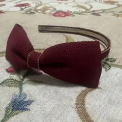 リボンカチューシャ ボルドー