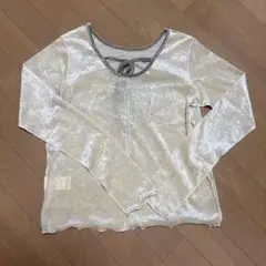RM ベロア メッシュ トップス フリーサイズ リボン ベージュ 長袖 Y2Kのサムネイル