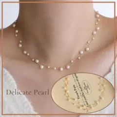 パール2連ネックレス ゴールド 大人可愛い 高見え 韓国アクセ 上品