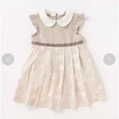 petit main 衿つきタック花柄ワンピース 90