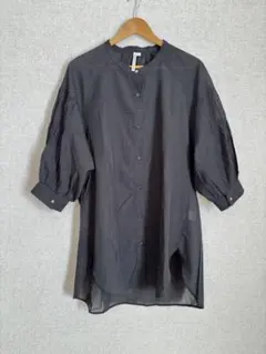 しまむら　HK WORKS LONDON 七分袖　チュニック　ブラウス　黒　M
