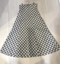 美品⭐︎アンドクチュール　千鳥格子　フレアスカート　リボン
