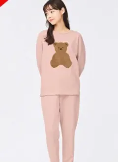 GU くま柄ソフトスウェット　上のみ