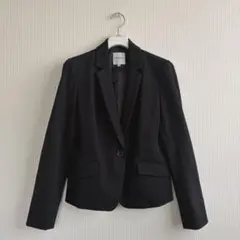 美品 インディヴィ ジャケット 黒 ブラック セレモニー 38 INDIVI 春