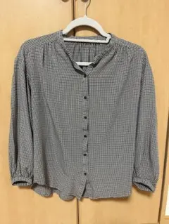 匿名配送　グローバルワーク ブラウス　チェック　S