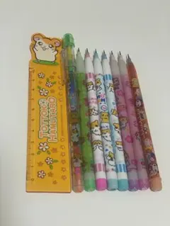 ロケット鉛筆　ロケット色鉛筆　ハム太郎定規 セット　平成レトロ　文房具