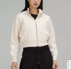 ルルレモン ホワイト フード付き パーカー 4