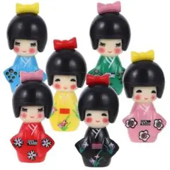 こけし 日本人形 6個セット 女の子 着物 インテリア小物 置物 オブジェ