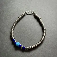 ビーズブレスレット メンズ レディース ターコイズ風 ハンドメイド