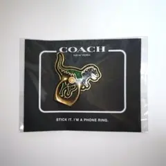 新品　COACH 恐竜 レキシー スマホリング フォーングリップ　ダイナソー