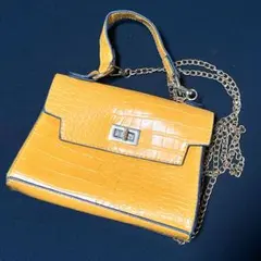 ZARA】イエロークロコダイル風ハンドバッグ - メルカリ