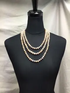 淡水パール 超ロングネックレス マルチカラー   ②