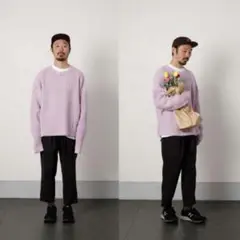 SEE SEE BIG WAFFLE CREW NECK パープル 紫 堂本剛