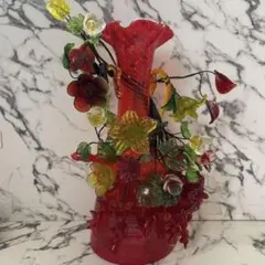 美品】琉球ガラス 花瓶 ガラスオブジェ ガラス工芸 24cm - メルカリ