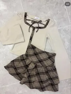 evelyn チェックカットセットアップ アイボリー