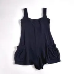 D125 [訳あり] フォクシー サロペットショートパンツ 42 ブラック　FG