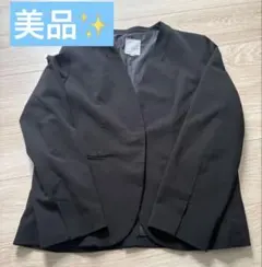 LEPSIM ノーカラージャケット L ブラック 美品 通勤 オフィスのサムネイル