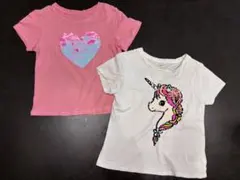 H&M スパンコール Tシャツ 2枚セット　110/116