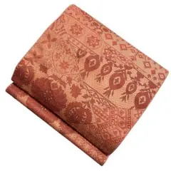 ユ51名古屋帯 博多織草花柄 正絹 着物帯　仕立て上り