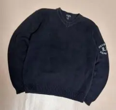 90s POLO JEANS V-neck Low gauge Knit L相当