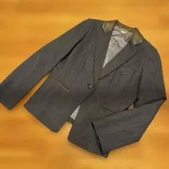 SCAPA テーラードジャケット レザー襟