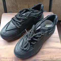 新品 24.5cm レディース スニーカー ブラック 厚底 男女兼用 シューズ