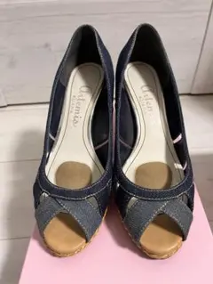 ダイアナデニム オープントゥ パンプス