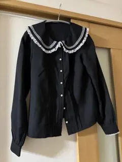 【値下げ中】ブラックレース付きセーラー襟シャツ