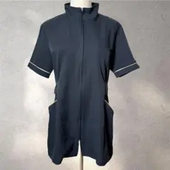 【ミッシェルクラン】3L/エステユニフォーム/黒/大人シック/大きめサイズ/半袖