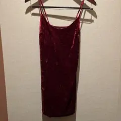 FOREVER 21 ワインレッド ベルベット キャミワンピース S/P