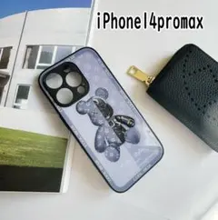 iphone14promaxケース　カバー　背面強化ガラス 　璃熊