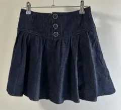 ダークデニム フレアスカート　キュロットスカート　インパン付き　ミニスカート