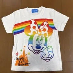 ミニーマウス Tシャツ　レインボー　TDR used 110