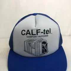 【USA古着】CALF-tel　アメリカ企業　ビンテージ　メッシュキャップ　青
